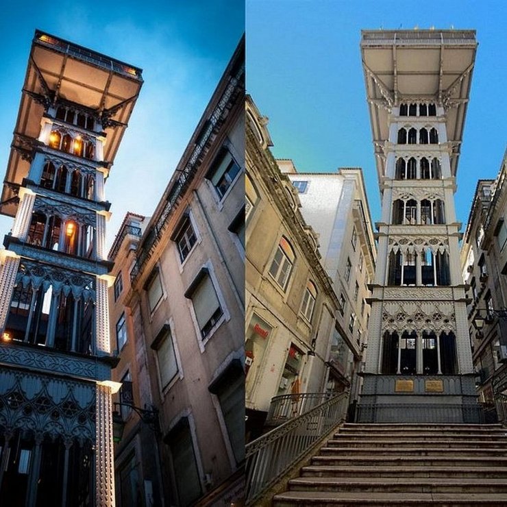 неоготическая башня лифта Санта-Жушта