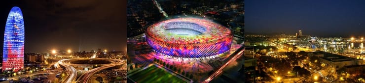 Современные здания и панорамы Барселоны