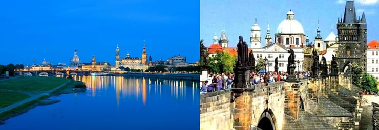 панорама Дрездена на Эльбе