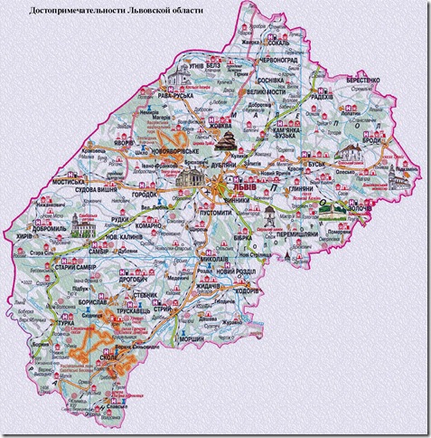 Карта Львова и Области
