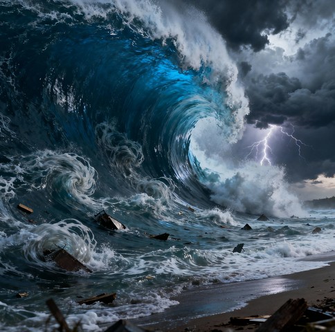 Мега-цунами сотрясали Землю в течение девяти дней