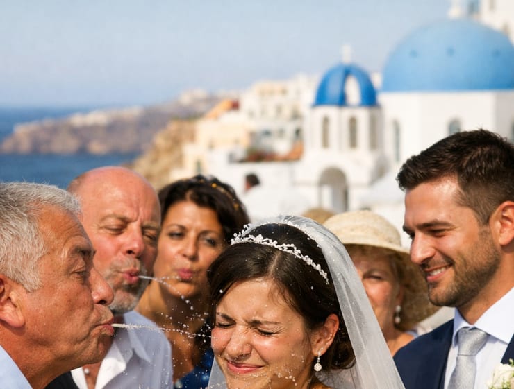 Греция - символическое «плевание» на свадьбе