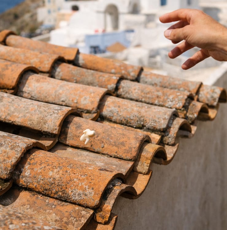 Греция - молочные зубы бросают на крышу